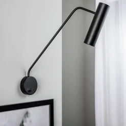 Veggspot Eye Super med bryter, svart