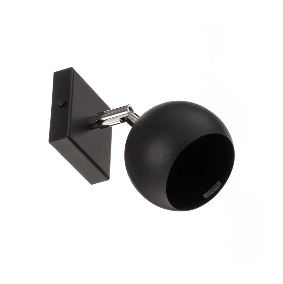 Veggspot Flame i stål, svart