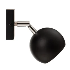 Veggspot Flame i stål, svart