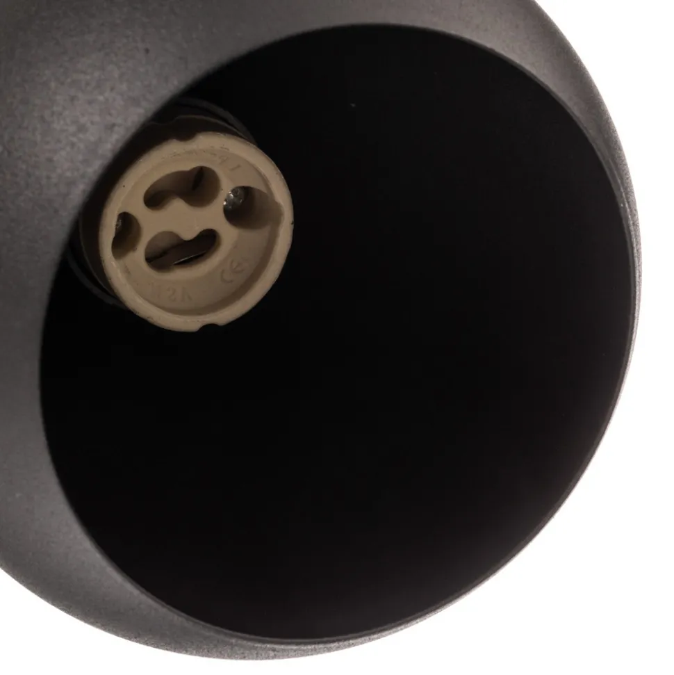 Veggspot Flame i stål, svart