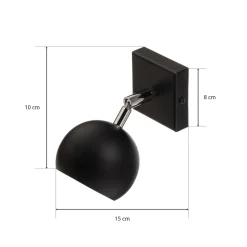 Veggspot Flame i stål, svart