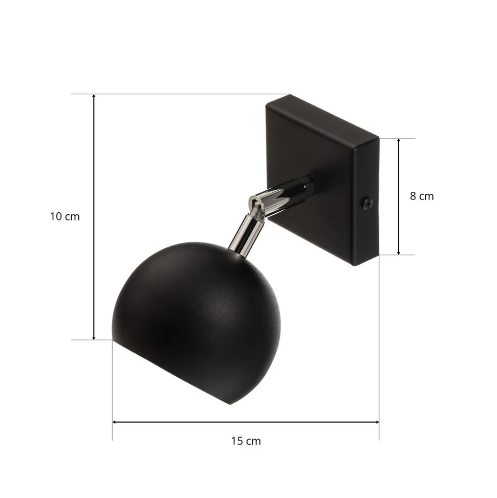 Veggspot Flame i stål, svart