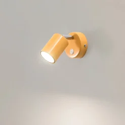 Veggspot Fun, gul, 14 cm høy, justerbar, GU10