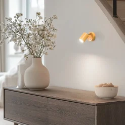 Veggspot Fun, gul, 14 cm høy, justerbar, GU10