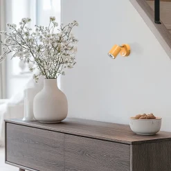 Veggspot Fun, gul, 14 cm høy, justerbar, GU10