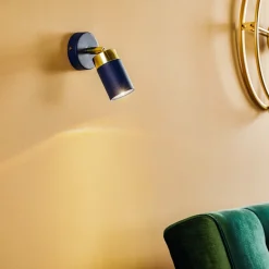 Veggspot Joker, 1 lyskilde, blå-gull