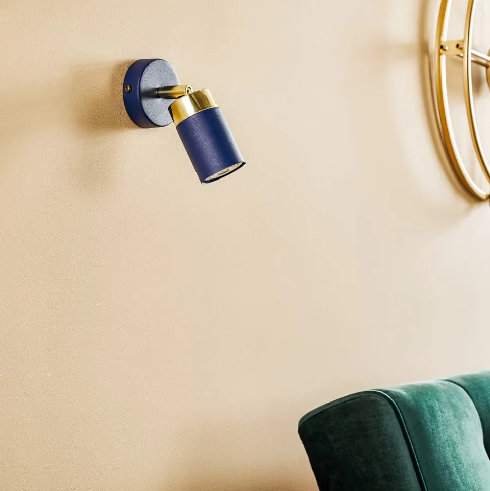 Veggspot Joker, 1 lyskilde, blå-gull