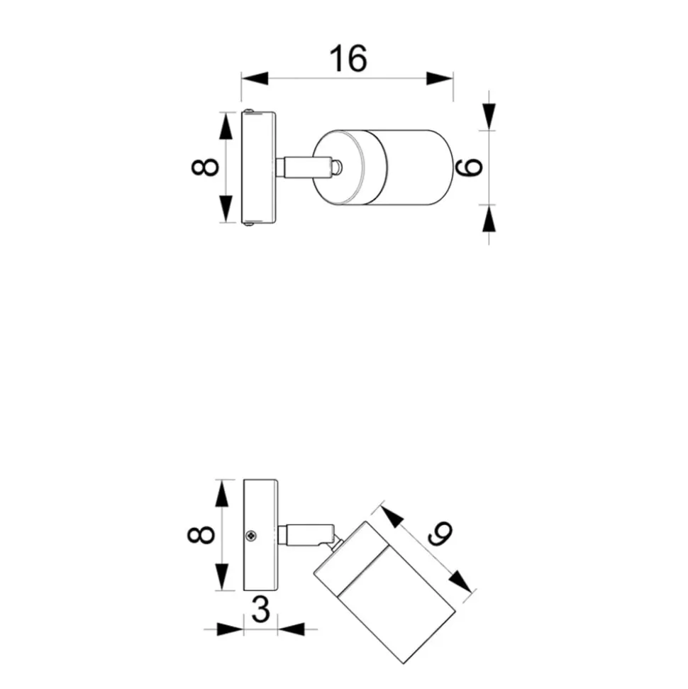 Veggspot Joker, 1 lyskilde, blå-gull