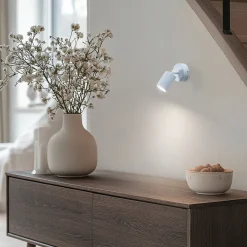 Veggspot Livia, blå, 13 cm, metall, justerbar, GU10