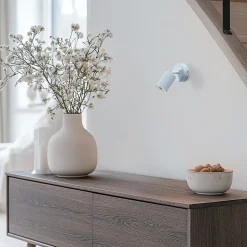 Veggspot Livia, blå, 13 cm, metall, justerbar, GU10