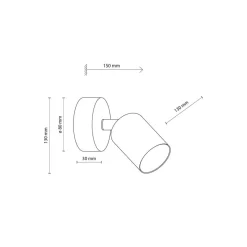 Veggspot Livia, blå, 13 cm, metall, justerbar, GU10