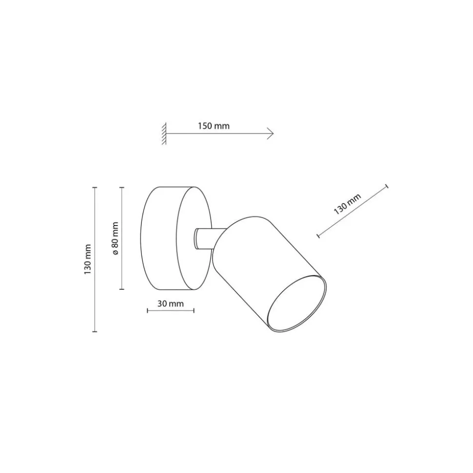 Veggspot Livia, blå, 13 cm, metall, justerbar, GU10