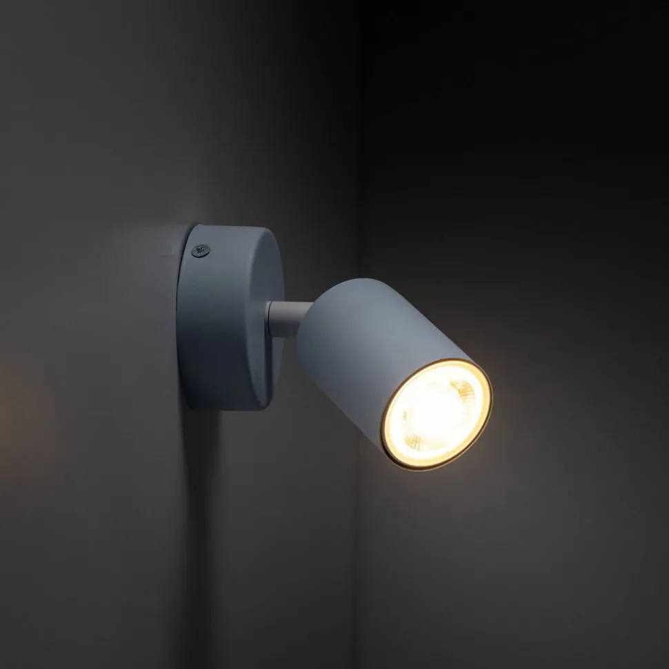 Veggspot Livia, blå, 13 cm, metall, justerbar, GU10