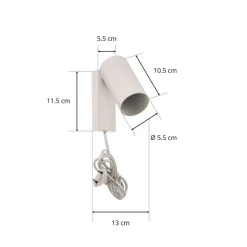 Veggspot Mono I med plugg hvit