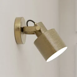 Veggspot Southery, 1 lyskilde, børstet krem-gull