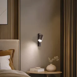 Veggspot Top, justerbar, bryter, brun, 1 lyskilde