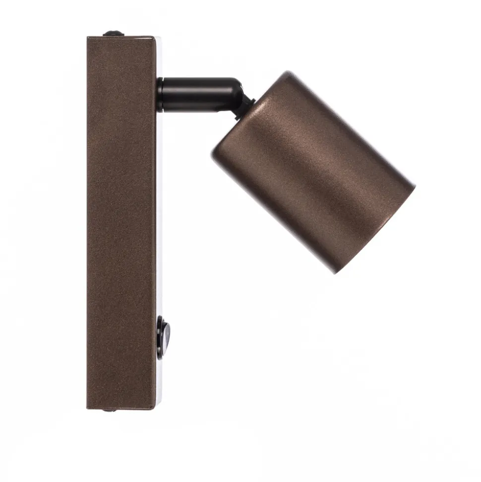 Veggspot Top, justerbar, bryter, brun, 1 lyskilde