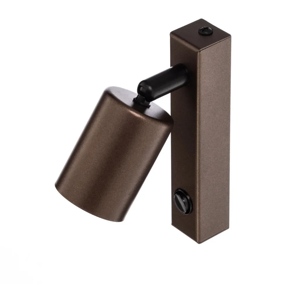 Veggspot Top, justerbar, bryter, brun, 1 lyskilde