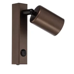 Veggspot Top, justerbar, bryter, brun, 1 lyskilde