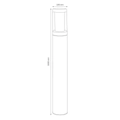 Veilampe 1257 i rustfritt stål, saltvannsresistent 100 cm