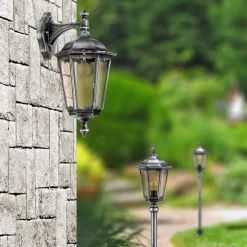 Veilampe 1113 trykkstøpt aluminium svart-sølv