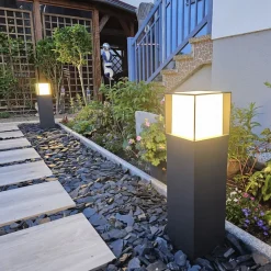 Veilampe Henry, svart, høyde 60 cm, aluminium/stål