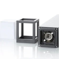 Veilampe Onze med moderne design, i mørkegrått