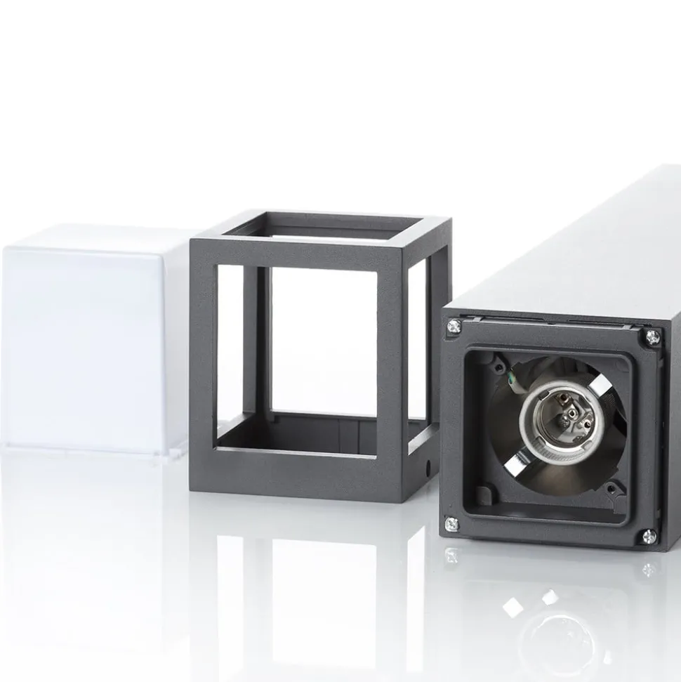 Veilampe Onze med moderne design, i mørkegrått