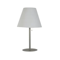 Venice I LED-bordlampe, IP44, hvit/sølv