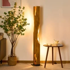 Venus gulvlampe, brun, høyde 141 cm, tre, 4 lys, 4-lamper