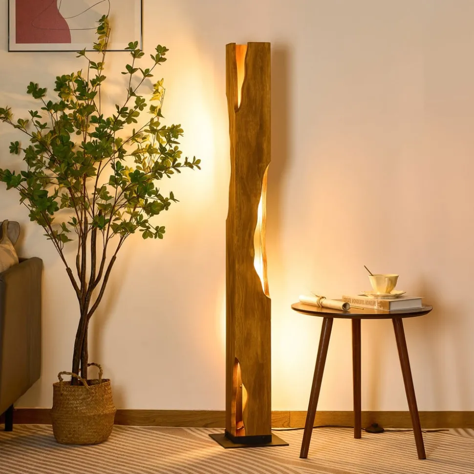 Venus gulvlampe, brun, høyde 141 cm, tre, 4 lys, 4-lamper