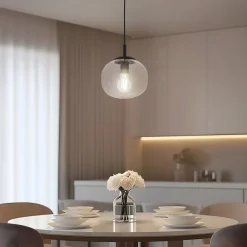 Vibe pendellampe, klart glass, Ø 20 cm