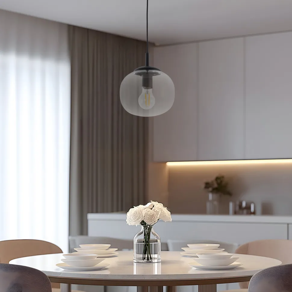 Vibe pendellampe, klart glass, Ø 20 cm