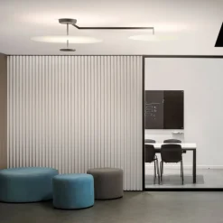 Vibia Flat LED-taklampe 3 lyskilder, Ø 55 cm hvit