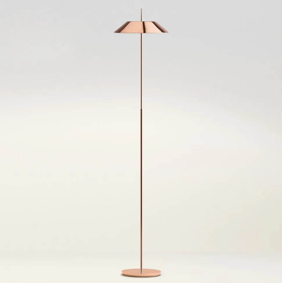 Vibia Mayfair – LED-gulvlampe, glinsende kobber