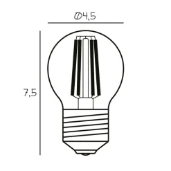 Vilkårlig LED-pære, E27 Ø 4,5 cm 3,5W 2 200K dimbar