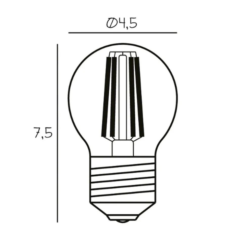 Vilkårlig LED-pære, E27 Ø 4,5 cm 3,5W 2 200K dimbar