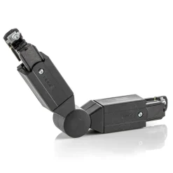 Vinkelkontakt for strømskinne Noa, svart