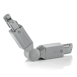 Vinkelkontakt for strømskinne Noa, grå