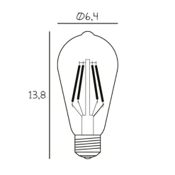Vintage LED-pære, E27, 3,5 W, 2200 K, klar, dimbar
