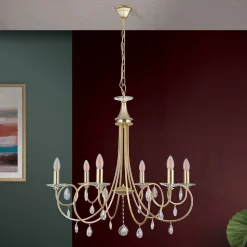 VIOLETTA lysekrone i gull med seks lys