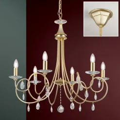 VIOLETTA lysekrone i gull med seks lys