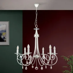 VIOLETTA lysekrone i sølv med seks lys