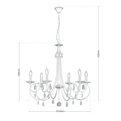 VIOLETTA lysekrone i sølv med seks lys