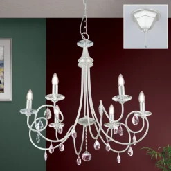 VIOLETTA lysekrone i sølv med seks lys