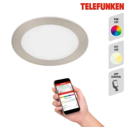 Virgo innfelt LED-belysning, RGBW, nikkel, Ø 17 cm