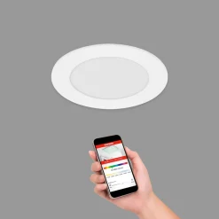 Virgo innfelt LED-lampe, RGBW, hvit, Ø 12 cm