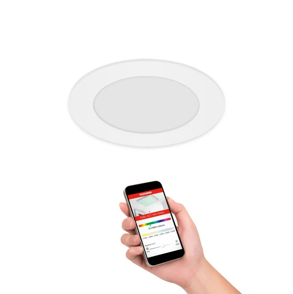 Virgo innfelt LED-lampe, RGBW, hvit, Ø 12 cm