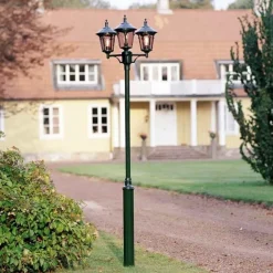 Virgo stolpelampe, 3-lys, mørk grønn