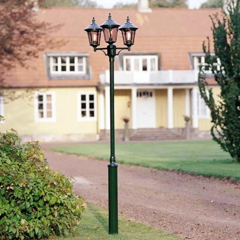 Virgo stolpelampe, 3-lys, mørk grønn